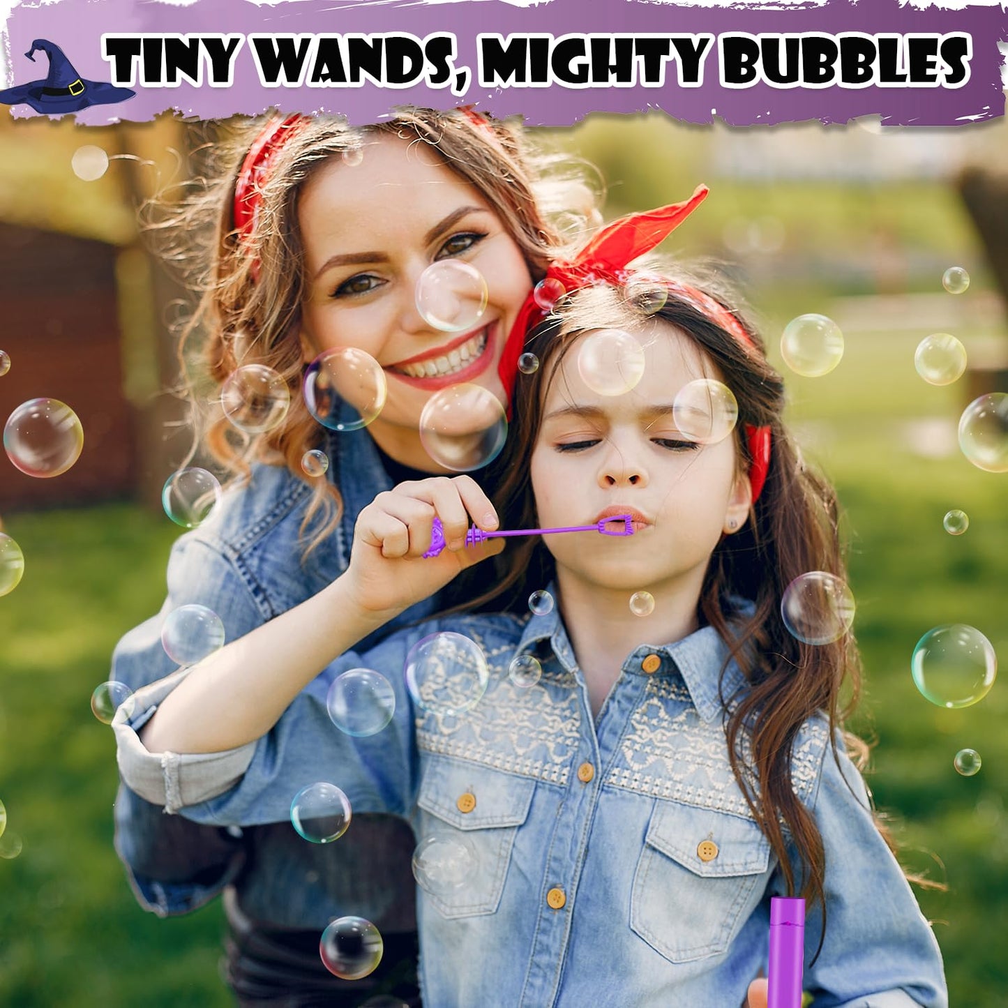 Halloween Party Favors Goodie Bag Stuffers for Kids 32 PCS, Mini Bubble Wands for Toddlers, Small Boo Trick or Treat Basket Bucket Fillers, Birthday Classroom Games Activities Supplies Prizes Gifts