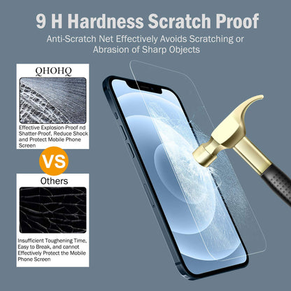 QHOHQ for iPhone 16 Pro Screen Protector with Camera Lens Protector, [Military Grade Shatterproof], Top 9H+ Tempered Glass, Full Edge Coverage, Ultra Durable, with Easy Installation Tool [3+3 Pack]