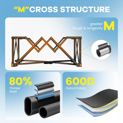 Hikzest Collapsible Wagon Cart Foldable, 360LBS Heavy Duty Utility Wagon, Beach Wagon with Wider Wheels, Portable Grocery Cart for Camping, Shopping, Garden, Sports, Black