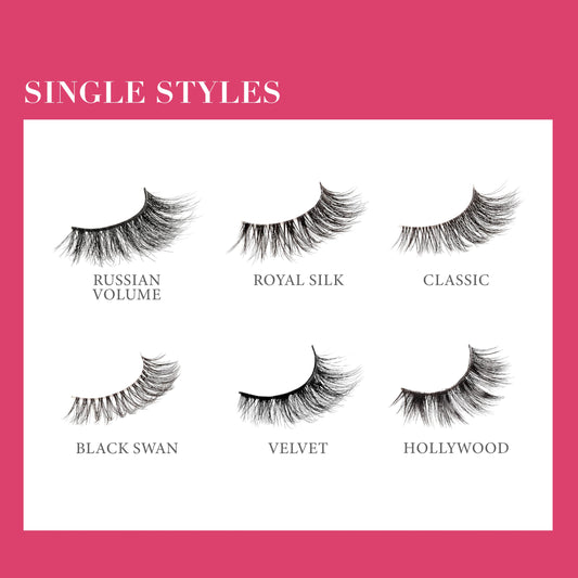 KISS Lash Couture LuXtensions Collection False Eyelashes, Flat Technology, Super Slim Band, Real Extension Fibers, Reusable, Contact Lens Friendly Strip Lashes, Style Royal Silk, 1 Pair (Pack of 2)