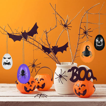 72 Pieces Halloween Skull Eggs Halloween Easter Plastic Eggs Halloween Eggs Plastic Fillable Scavenger Hunt for Trick or Treating Candy Box Mini Halloween Eggs for Halloween Party Supplies