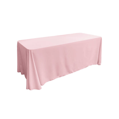 LA Linen Polyester Poplin Rectangular Tablecloth, 90 by 132-Inch, Pink Light