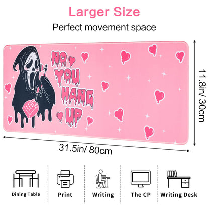 Large Gaming Mouse Pad 31.5 x 11.8in Desk Mat for Office Mousepad Anti-Skid Rubber Base Soft Comfortable and Durable Desk Pad (Pink)