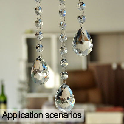 H&D 10pcs 50mm Chandelier Crystal Prisms Pendants - Clear Crystal Teardrops Parts
