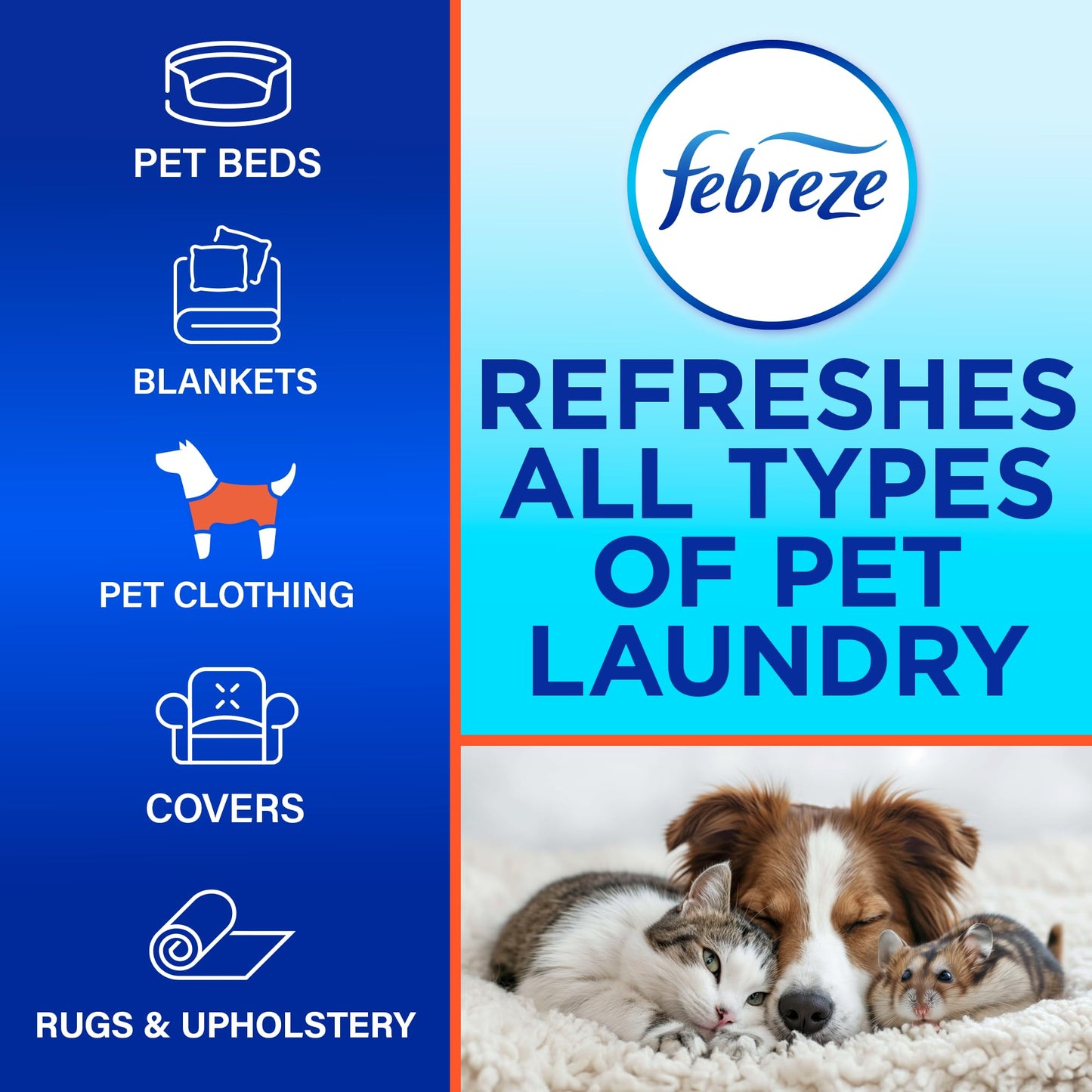 Febreze Laundry Detergent Additive for Pet Supplies, Maximum Strength In Wash Pet Odor Eliminator, Designed to Remove Tough Odors in Fabrics and Clothing in a Single Wash, Fresh Scent, 98 fl oz