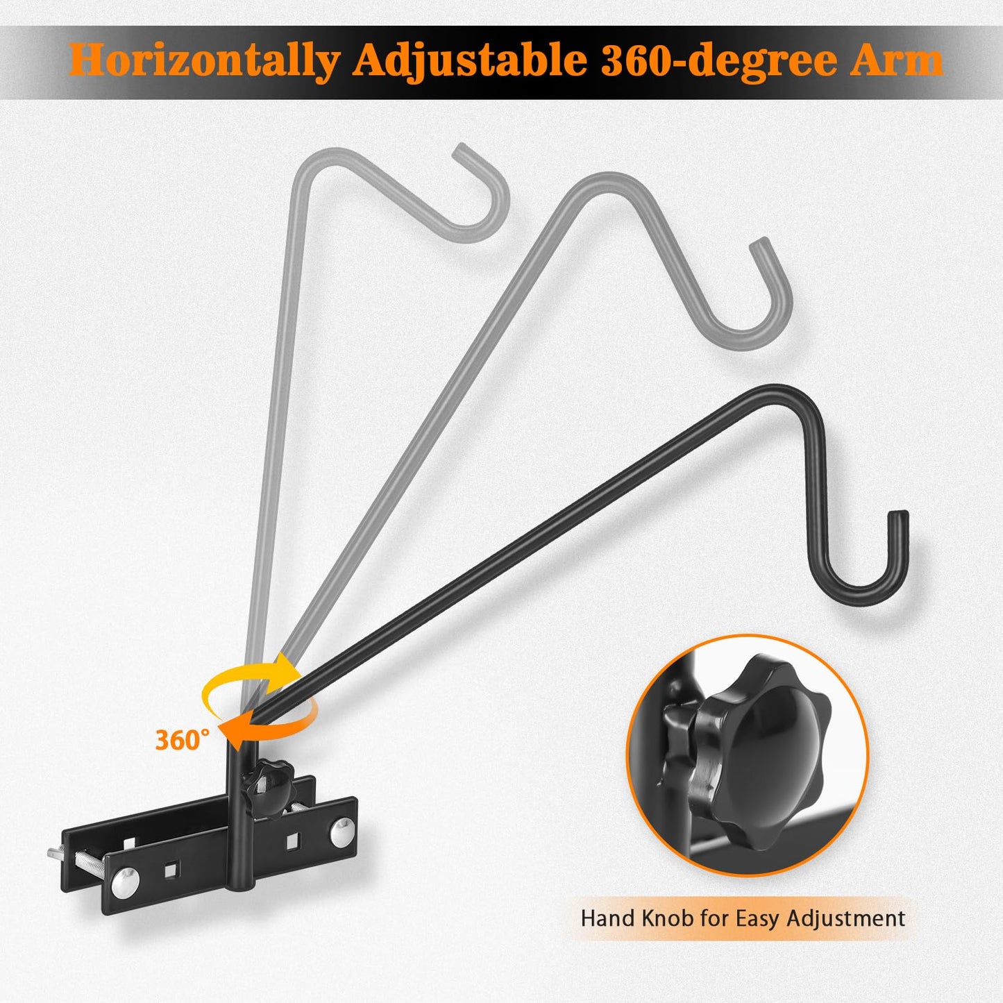 FEED GARDEN 2 Pack 13.5 Inch Deck Hooks for Vertical Railing, Adjustable Deck Bird Feeder Hanger for Hanging Lanterns, Wind Chimes, Flower Baskets, Suet Feeders