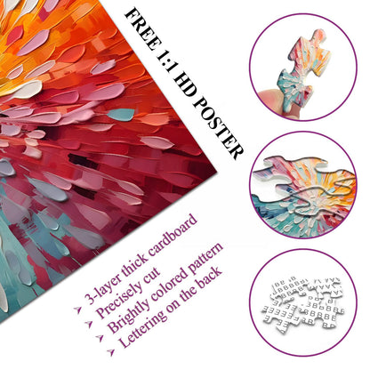 Impossible Puzzles 1000 Piece, Colorful Hard Difficult Puzzle for Adults, Gradient Rainbow Challenging Jigsaw Art Painting