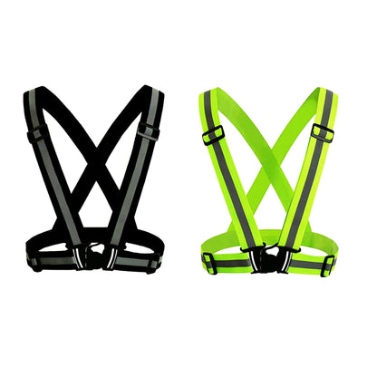 2 Pcs Reflective Vest Adjustable Reflective Running Gear Safety Vest Waist Belt Stripes Jacket High Visibility for Outdoor Jogging, Cycling, Walking, Safety Work, Motorcycle Riding and Running