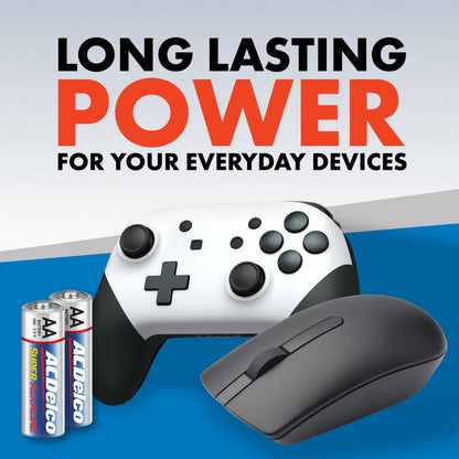 ACDelco 40-Count Double AA Batteries, Maximum Power Super Alkaline Battery for Home and Office, 10-Year Shelf Life, Reclosable Packaging