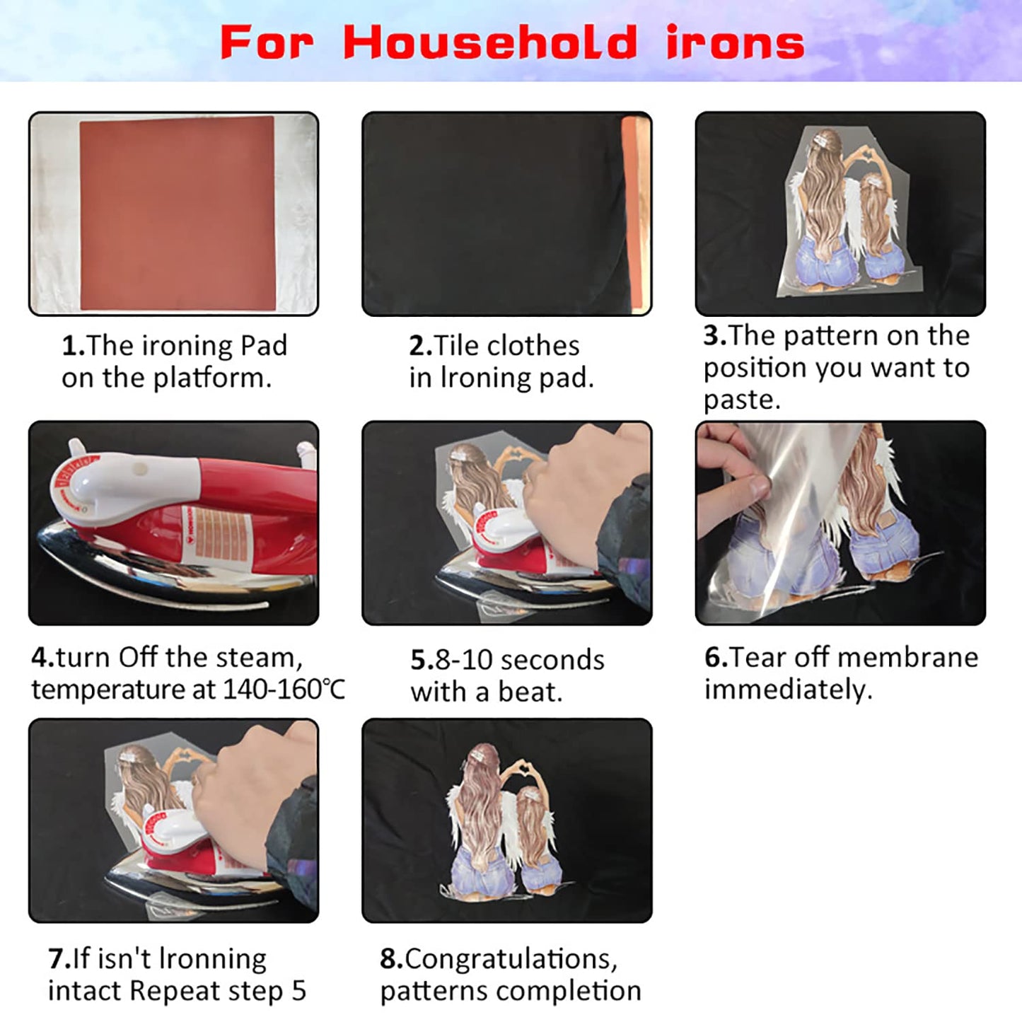 8 Sheets Halloween Iron on Transfers Patches for T-Shirt Iron on Decals Stickers Scary Movie Characters Design Heat Transfer Iron on Vinyl Appliques for Clothes Backpack DIY Craft Decor Supplies