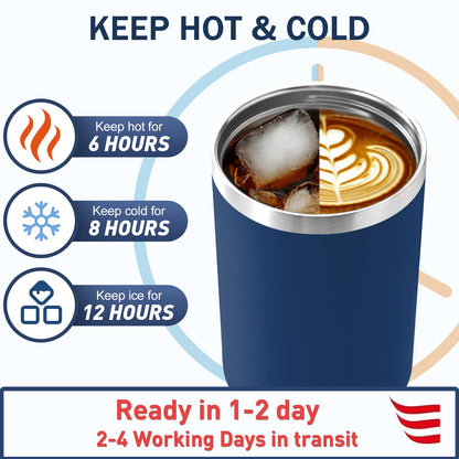 Elemtansy Personalized 40 Oz Tumbler with Handle and Straw, Custom Cup with Name, Stainless Steel Travel Coffee Tumbler, Personalized Birthday Gifts for Women