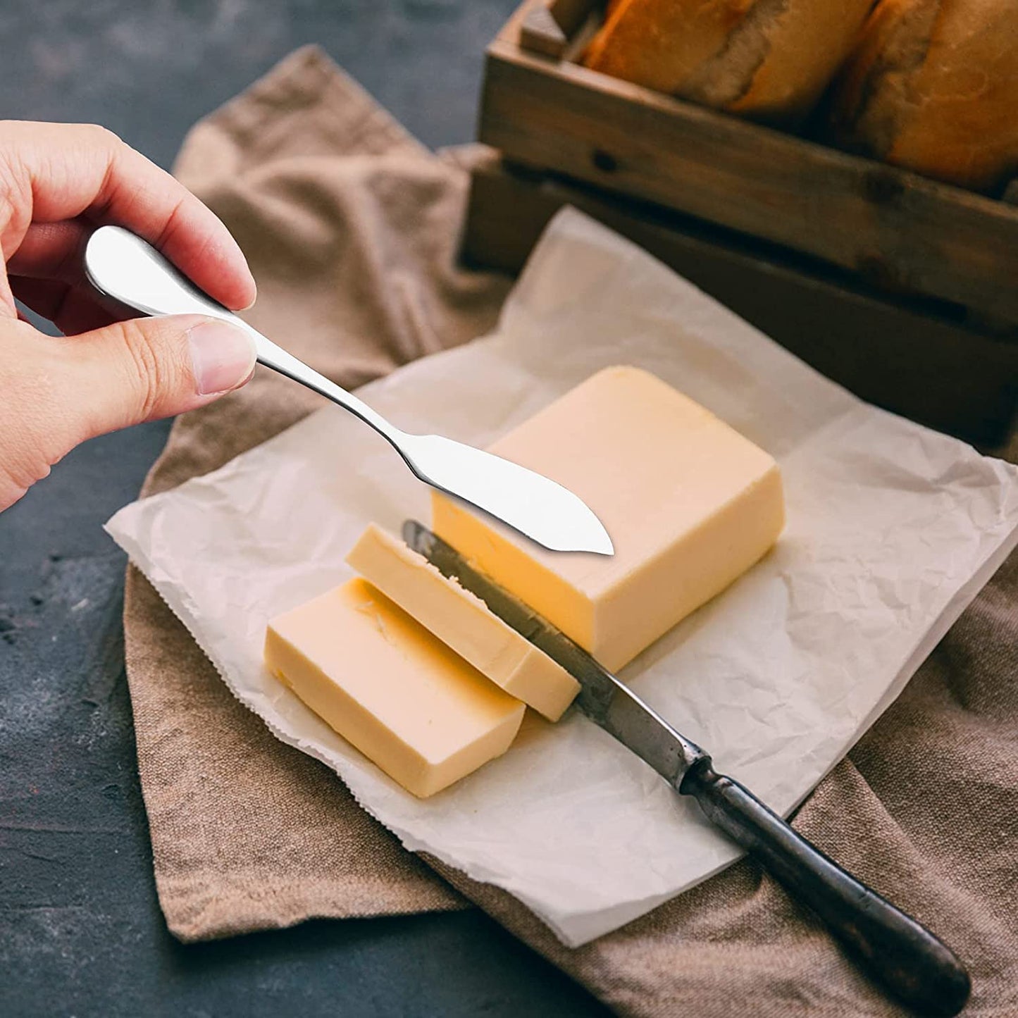 KINMINGZHU 8pcs Stainless Steel Butter Knife, Cheese/Butter Spreaders, Breakfast Spreads Knives,Cheese and Condiments