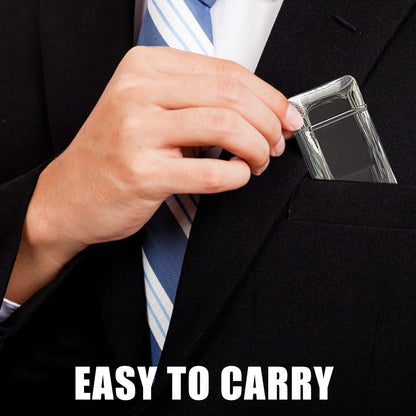 Futlidys 2 Pack Mini Torch Lighter Butane Refillable, Double Flame Butane Lighter with Visible Window, Adjustable Jet Lighter, Great Gifts for Men and Women, Without Gas (Silver)