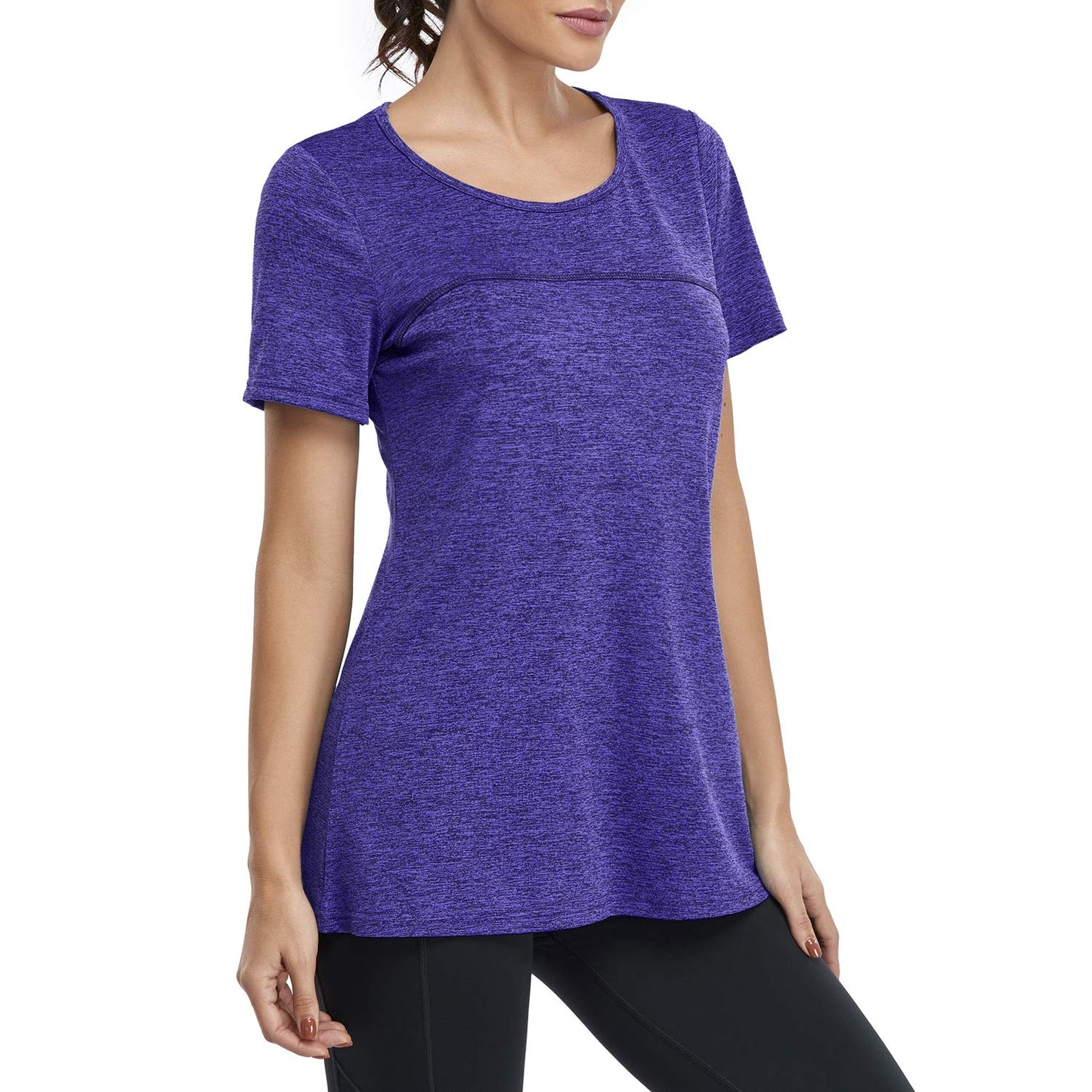 Kimmery Womens Summer Tops 2025 Womens Workout Tops for Women 2025 Womens Shirts for Women Shirts Casual Summer L Purple