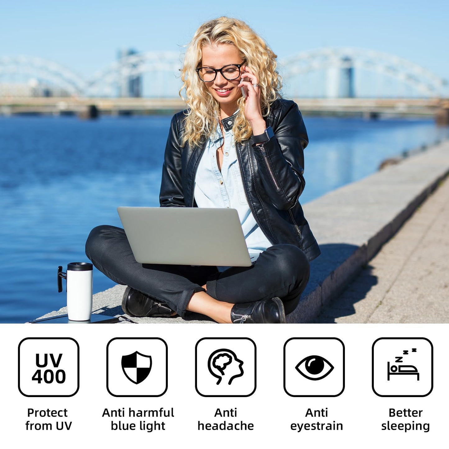 Okany 3 Pack Blue Light Blocking Glasses for Women Men, Round Computer Glasses Anti Eye Strain/UV/Glare Gaming Glasses