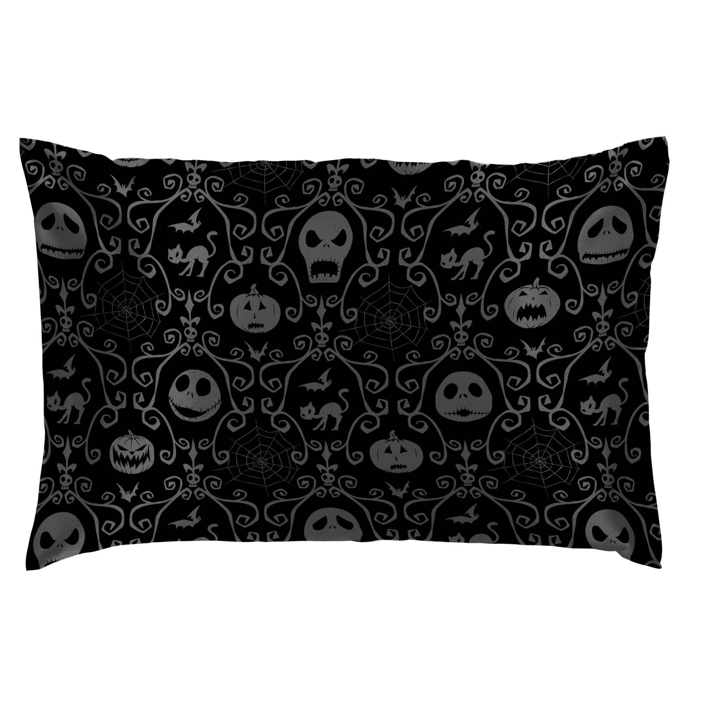 Jay Franco Satin Pillowcase - Standard Size 20x30 Inch Silky Soft Premium Pillow Cover, Black - Nightmare Before Christmas