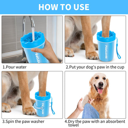 Dog Paw Cleaner, Dog Paw Washer, Paw Muddy Paw Cleaner, Pet Foot Cleaner for Small Medium Large Breed Dogs/Cats (with 3 absorbent towel)