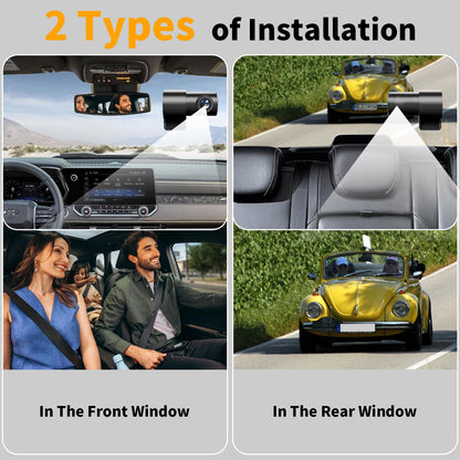 Dash Cam Front and Rear: 4K Dual Channel Dash Cam - 5GHz WiFi, Dash Camera for Cars with 64GB Card, 2.0" IPS Screen, App Control, G-Sensor, Loop Recording, 170° Wide Angle, Night Vision, Parking Mode