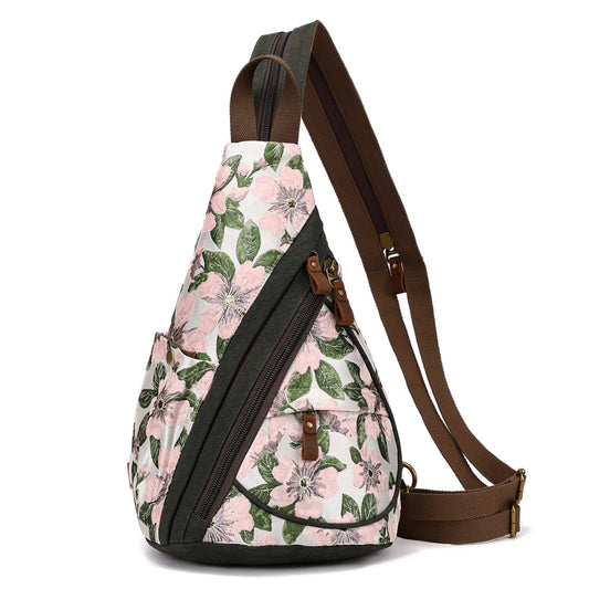 KL928 Canvas Sling Bag - Small Crossbody Backpack Shoulder Casual Daypack Rucksack for Men Women