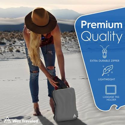 8-Piece Deluxe Compression Bags For Travel - Maximize Space In Luggage With Travel Compression Bags For Packing Double Capacity Design, Luxury Suitcase Organizer Bags, Large, Small, & Medium Set