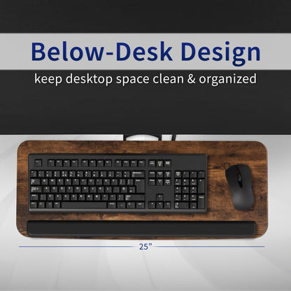 VIVO Adjustable Computer Keyboard & Mouse Platform Tray Ergonomic Under Table Desk Mount Drawer Underdesk Shelf (MOUNT-KB03B)