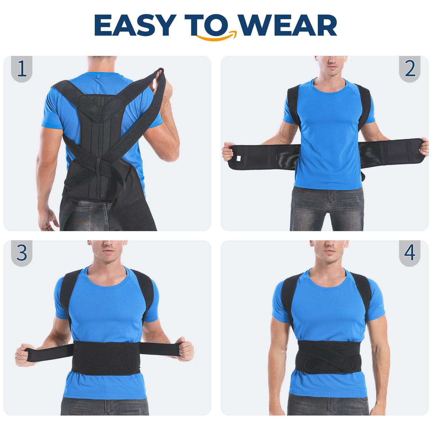 DIANMEI Back Brace Posture Corrector for Women and Men, Back Braces for Upper and Lower Back Pain Relief, Adjustable and Fully Back Support Improve Posture and Lumbar Support(M, 30"-35.5" Waist)