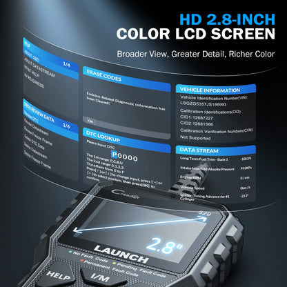 LAUNCH CR529 OBD2 Scanner Diagnostic Tool, Full OBD2 Scanner for Car, Free Lifetime Upd. Check-Egine-Light Code Reader, 5 Years. Backup, Clear Codes, One Click I/M, for DIYers with Cars After 1996