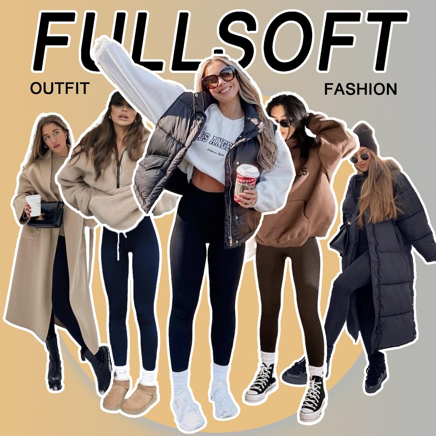 FULLSOFT 3 Pack High Waisted Leggings for Women Soft Tummy Control Yoga Pants for Workout Athletic Running Reg & Plus Size