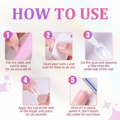 Halloween Press on Nails Long Ballerina Fake Nails Horror Joker and Red Balloon Design False Nails Kit Full Cover Artificial Nails Reusable Glue on Fake Nails Press ons Halloween Manicure 24Pcs