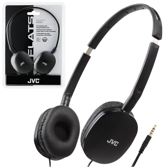 JVC Flats On-Ear Wired Headphones - Flat Foldable Design - 30mm Driver for Powerful Sound - Soft Ear-Pads for Comfort – Steel Headband - Lightweight & Portable - PC/Laptop/Gaming - 3.5mm Slim Plug