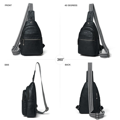 LATMAP Sling Bag For Women Faux Leather Anti Theft Small Casual