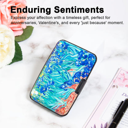 Kaabao Credit Card Holder Small RFID Blocking Wallet Business Metal Slim Mini Aluminum Hard Case for Women Men Gift (Lrises)