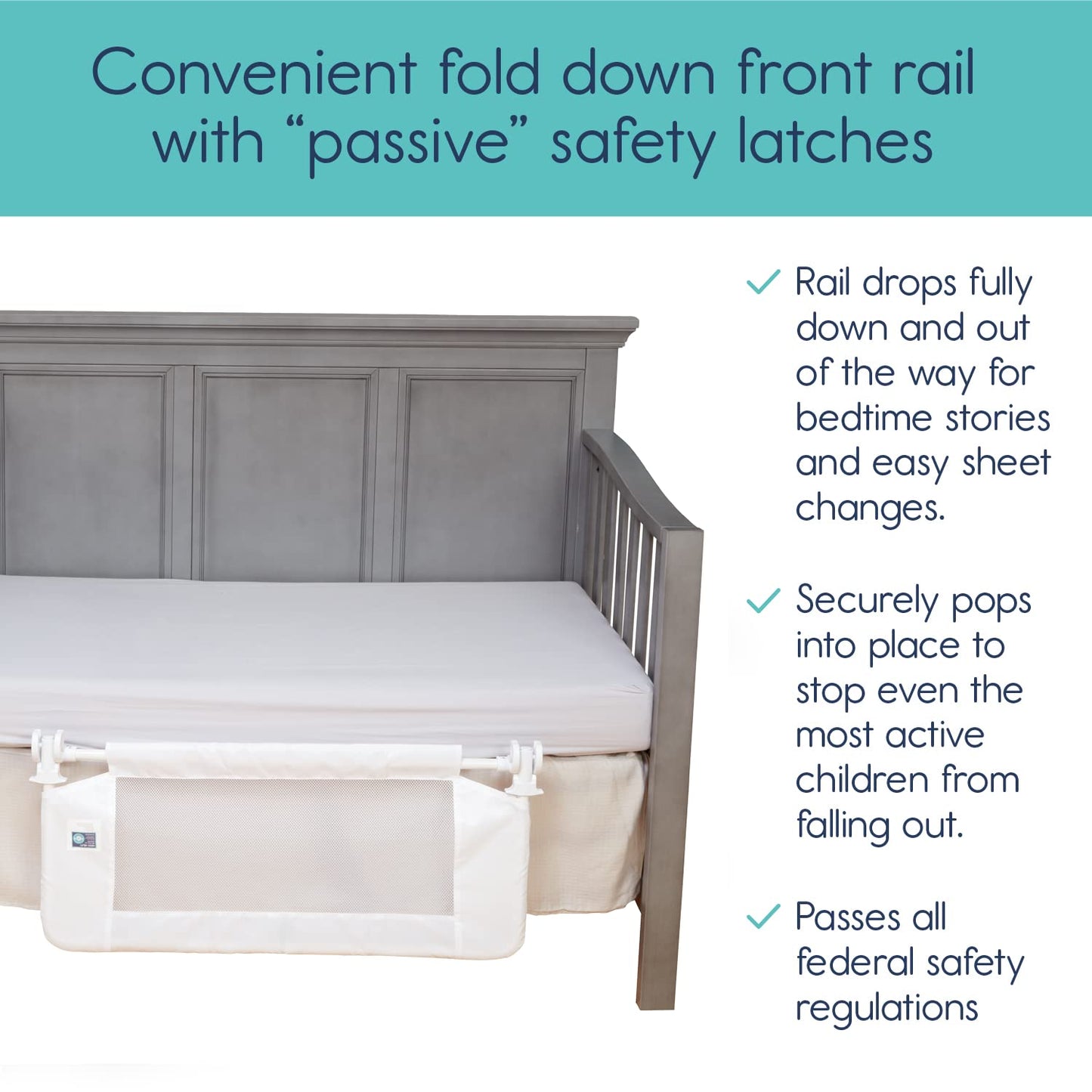 hiccapop Convertible Crib Bed Rail for Toddlers, Crib Rail Guard with Reinforced Anchor Safety