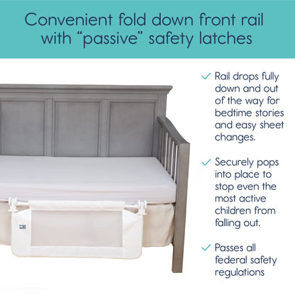 hiccapop Convertible Crib Bed Rail for Toddlers, Crib Rail Guard with Reinforced Anchor Safety