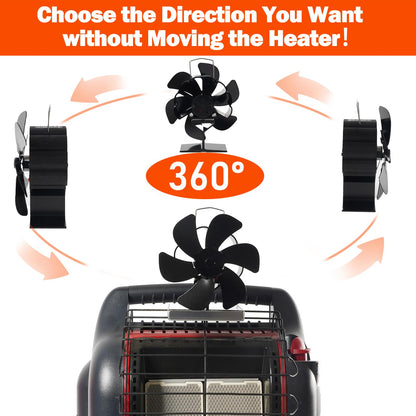 JossaColar Wood Stove Fan for Big Buddy Heater, Heat Powered Fireplace Fan Thermoelectric Thermal Fan with Bracket being Fixed on Propane heater, Camping/Picnics/Indoor Use