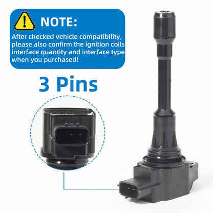 KSU Compatible with Ignition Coil Pack for Nissan Altima Cube Sentra Rogue Urvan Select NV200 NV350 Pathfinder Infiniti FX50 M56 QX60 22448JA00C C1696 UF549 5C1753(4 PCS)