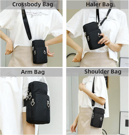 JANKS Small Crossbody Bag for Women - Mini Phone Purses with Crossbody Strap and Wallet - Nylon Arm Bag