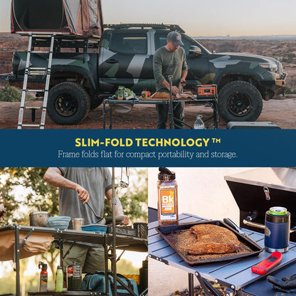 GCI OUTDOOR Master Cook Station | Portable Folding Kitchen Table with Soft Shell Sink, Heat Resistant Tabletop & Telescoping Lanter Pole, Perfect for Camping Trips
