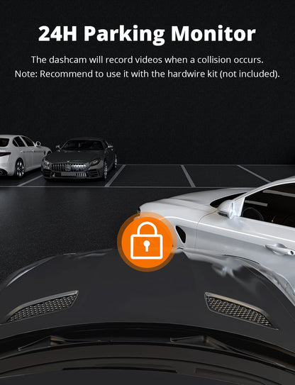 Kingslim D4 Dual Dash Cam with Built-in WiFi GPS, Front 4K/2.5K Rear 1080P for Cars , 3" IPS Touchscreen 170° FOV Dashboard Camera with Sony Starvis Sensor, Support 256GB Max
