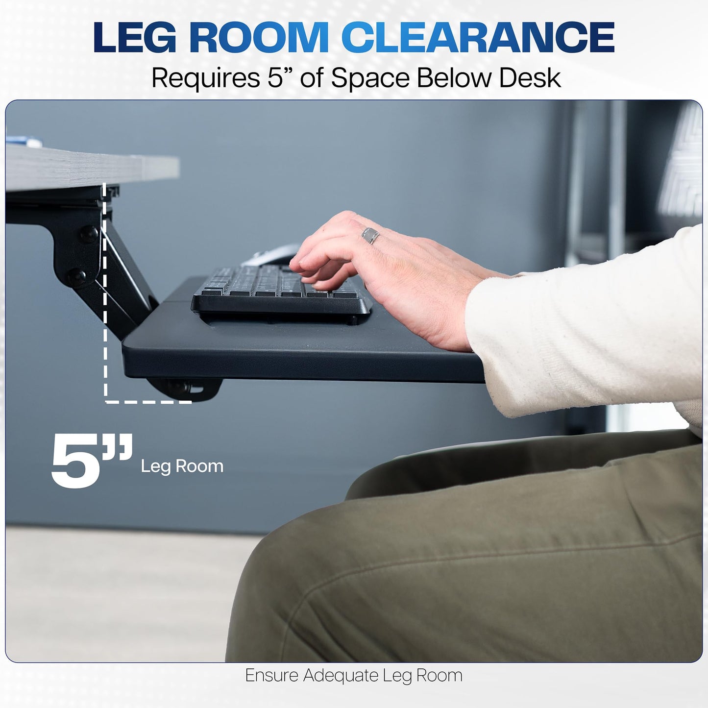 VIVO Adjustable Computer Keyboard & Mouse Platform Tray Ergonomic Under Table Desk Mount Drawer Underdesk Shelf (MOUNT-KB03B)