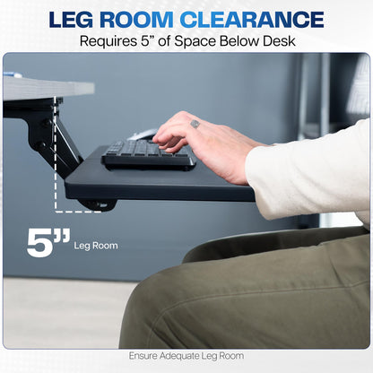 VIVO Adjustable Computer Keyboard & Mouse Platform Tray Ergonomic Under Table Desk Mount Drawer Underdesk Shelf (MOUNT-KB03B)