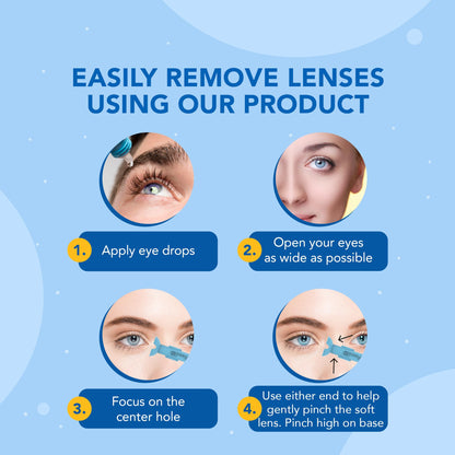 OptiWand - Portable Soft Contact Lens Removal & Insertion Tool - Silicone Rubber Eye Lens Inserter & Remover Device with Pincher End & Finger Grips - Safe & Easy to Use, Travel Size – 1.75"