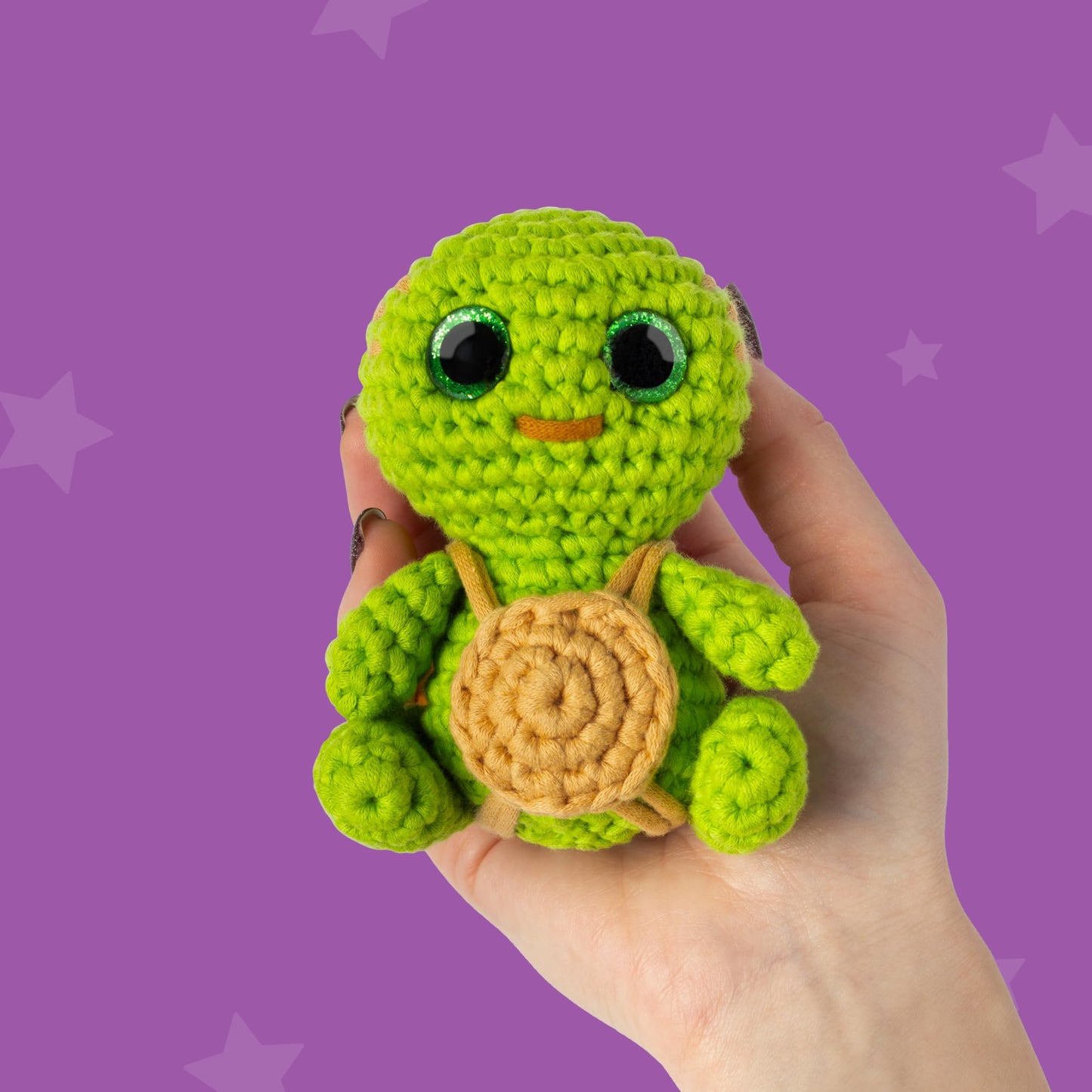 Cookie Box Crochet Kit for Beginners - Learn to Craft Amigurumi Stuffed Animals - Knitting Gift for Kids and Adults - Beginner-Friendly Yarn - Stitch-by-Stitch Video Tutorial - Turtle Hugo