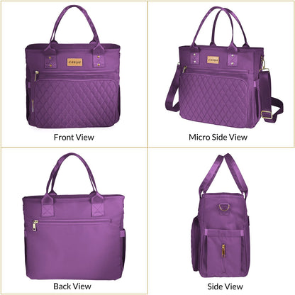 Large Women Lunch tote Bags for Work Insulated/Insulated Adult Lunch Box for Women/Nylon Thermal cooler Bag Leakproof Cooler Tote Bag with Storage Pocket (lumina purple)