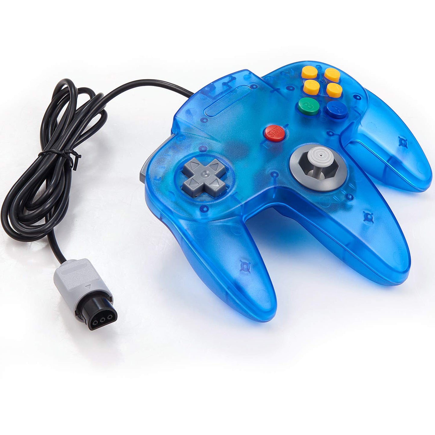 KIWITATA 2 Pack Classic N64 Controller, Retro N64 Remote Wired Game Pad Joystick Controller for N64 System Console Clear Blue