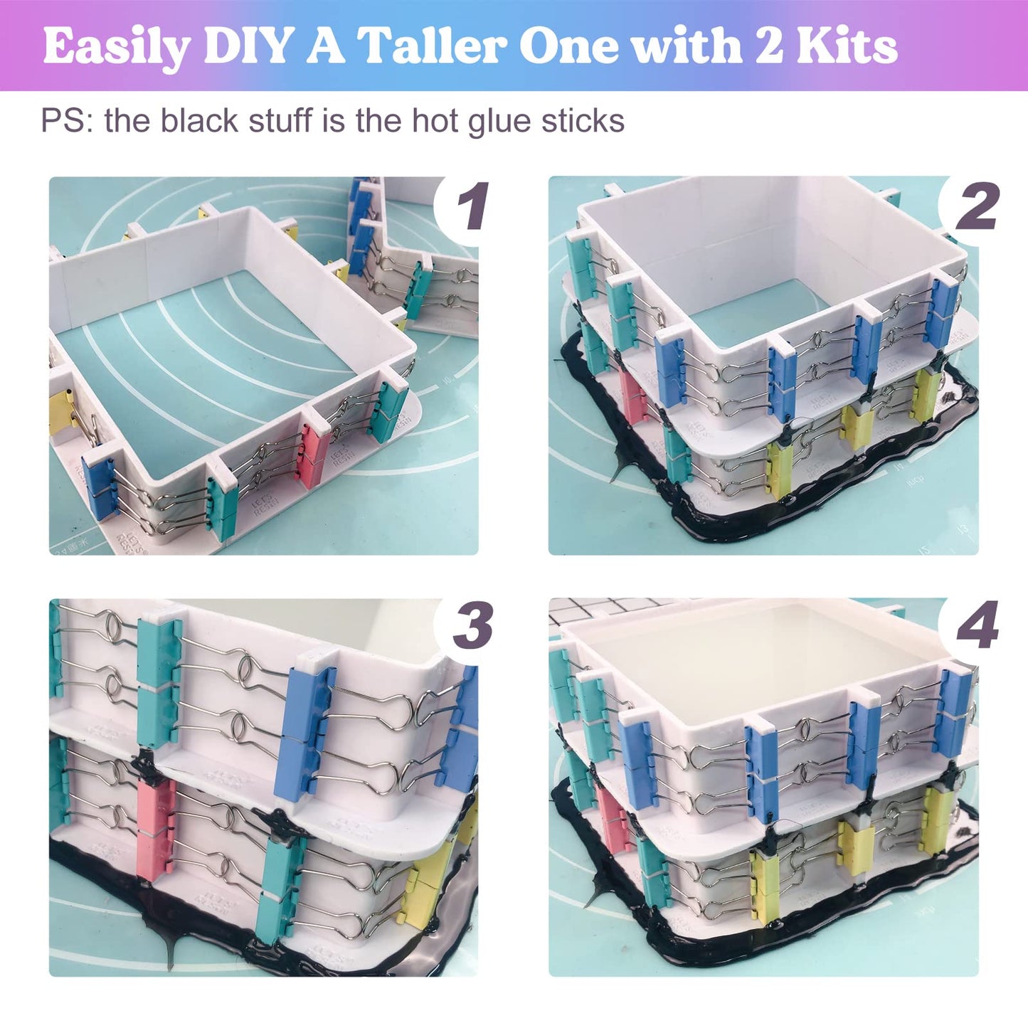 LET'S RESIN Adjustable Mold Housing for Silicone Molds Making (Not for Direct Resin Use), Silicone Mold for Resin Mold Making Silicone Rubber, Plastic Housing Frame for DIY Resin, Candle, Soap Molds