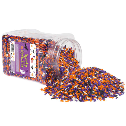 Halloween Sprinkles - 2.2 LB - Orange, Black, Purple and White Jimmies - Spooky Season Sprinkles