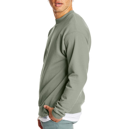 Hanes Mens Ecosmart Fleece Sweatshirt, Cotton-blend Pullover, Crewneck For Men, 1 Or 2 Pack, Stonewashed Green - 1 Pack, Large US