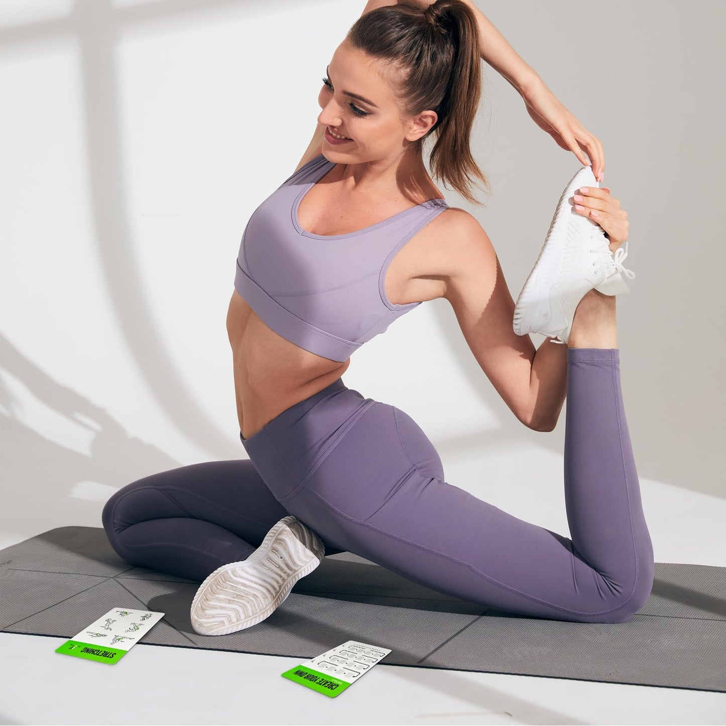 ELAORY Half Balance Ball Workout Cards, 62 Exercises Cards Deck Large Size 5" x 3.5" Fitness Cards for Women & Men, Beginner Fitness Guide to Training Exercises at Home or Gym