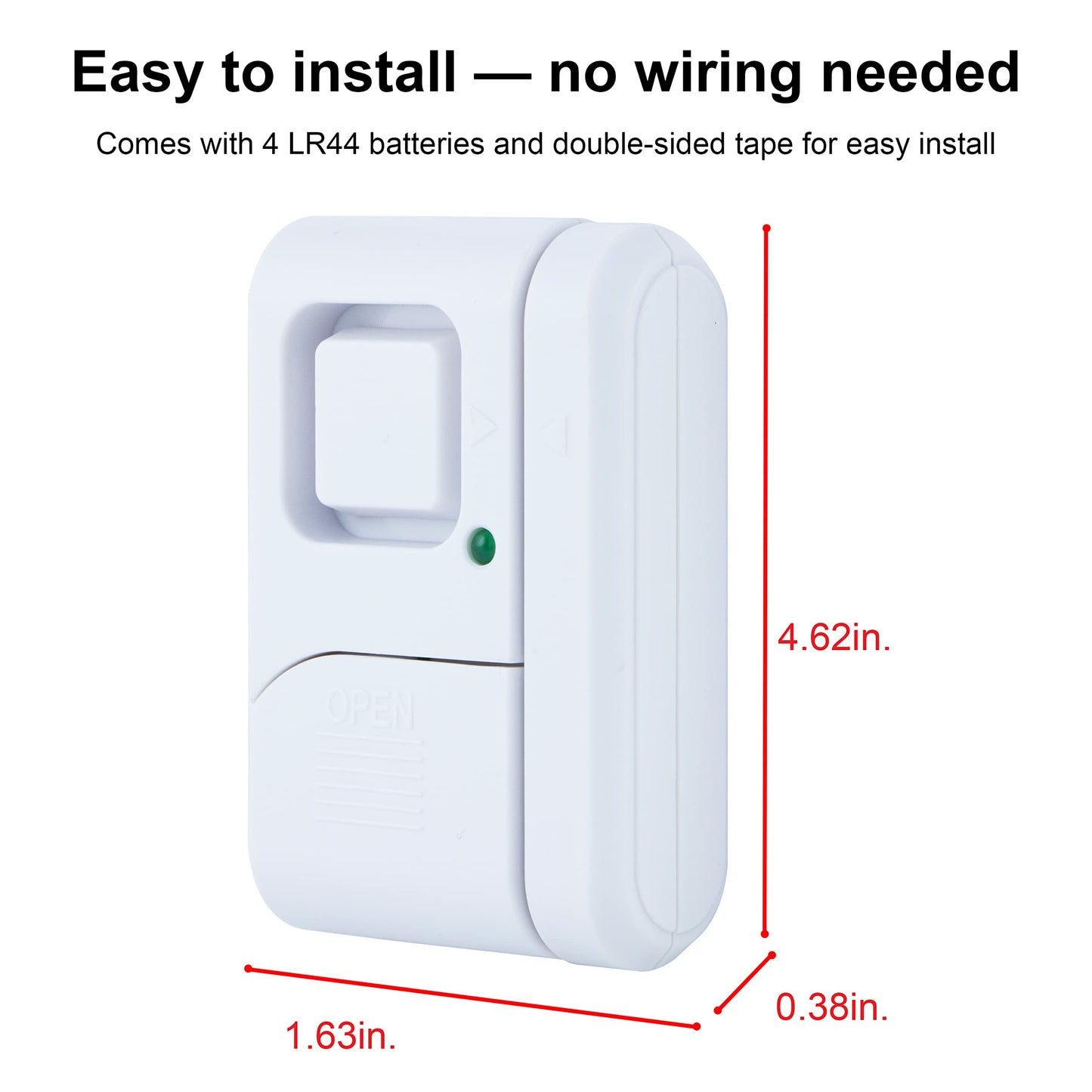 GE Personal Security Window and Door Alarm, 2 Pack, DIY Protection, Burglar Alert, Wireless Chime/Alarm, Easy Installation, Home Security, Ideal for Home, Garage, Apartment and More, White, 45115